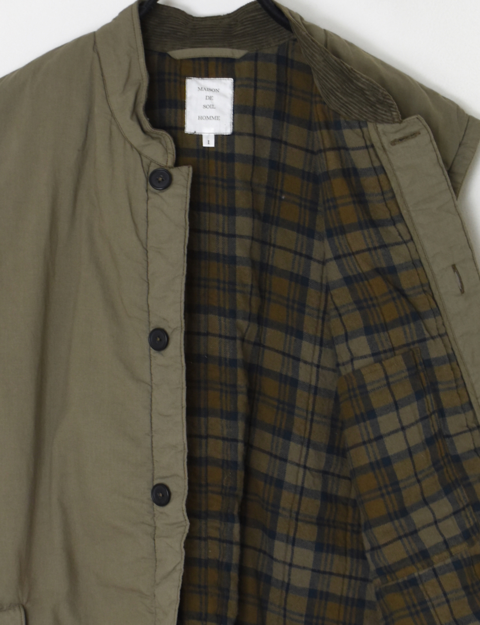 MDSH2553D(ベスト) PADDED 40s POPLIN FLANNEL LINING BANDED COLLAR VEST