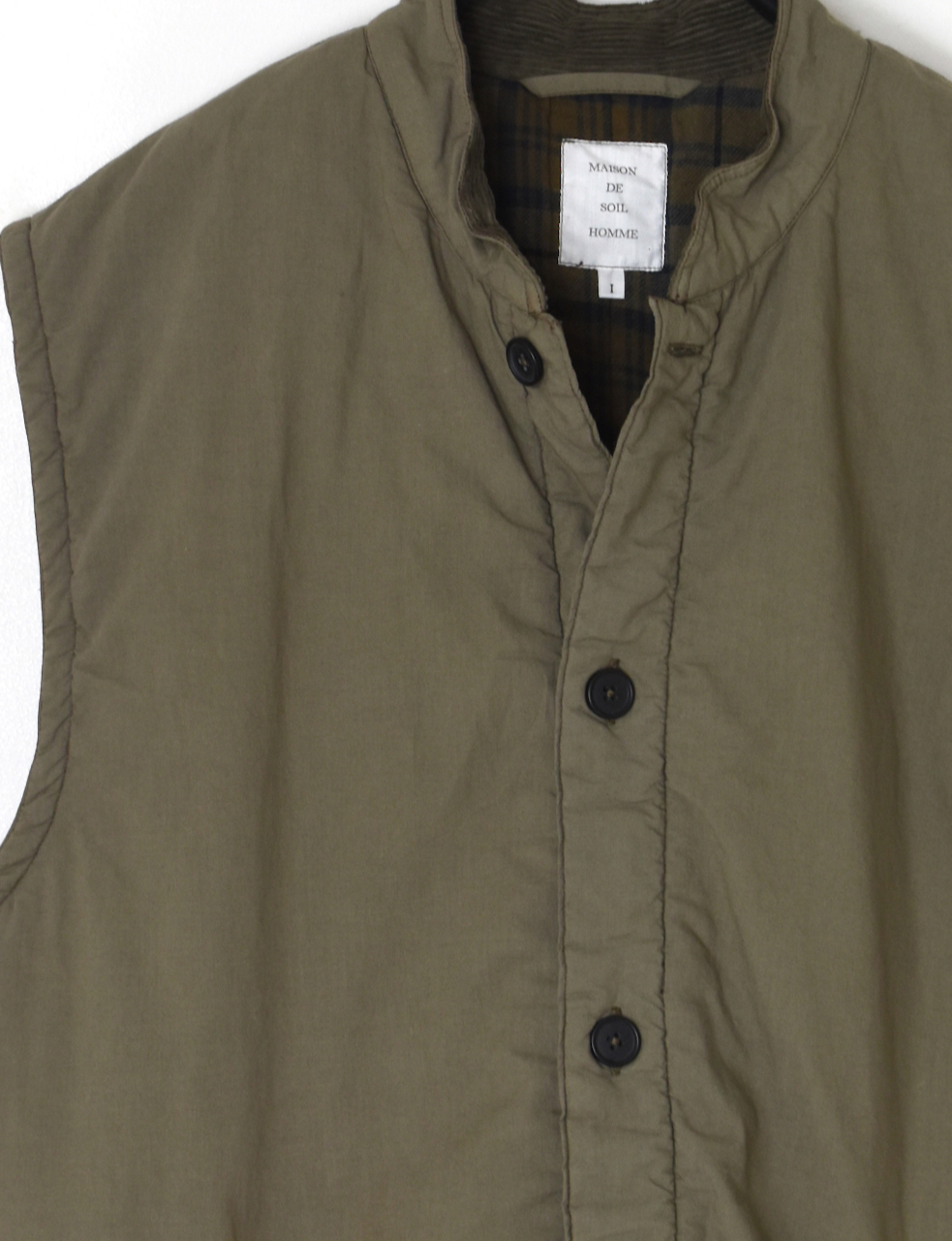 MDSH2553D(ベスト) PADDED 40s POPLIN FLANNEL LINING BANDED COLLAR VEST