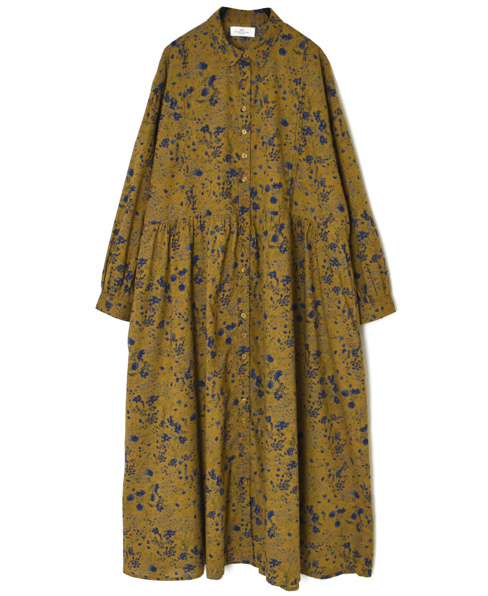 NSL25594(ワンピース) 60s CAMBRIC FLOWER PRINT REGULAR COLLAR DRESS