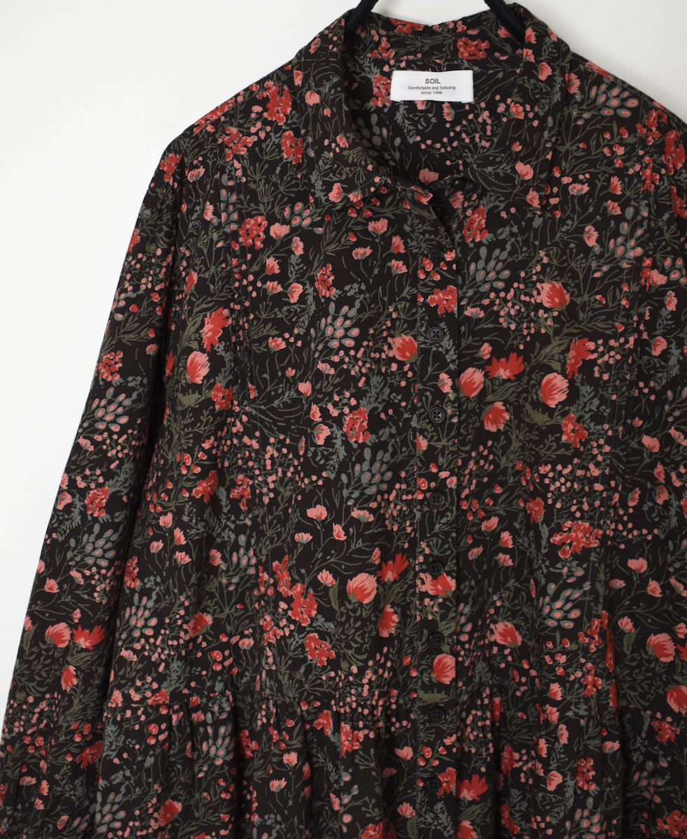 NSL25594(ワンピース) 60s CAMBRIC FLOWER PRINT REGULAR COLLAR DRESS