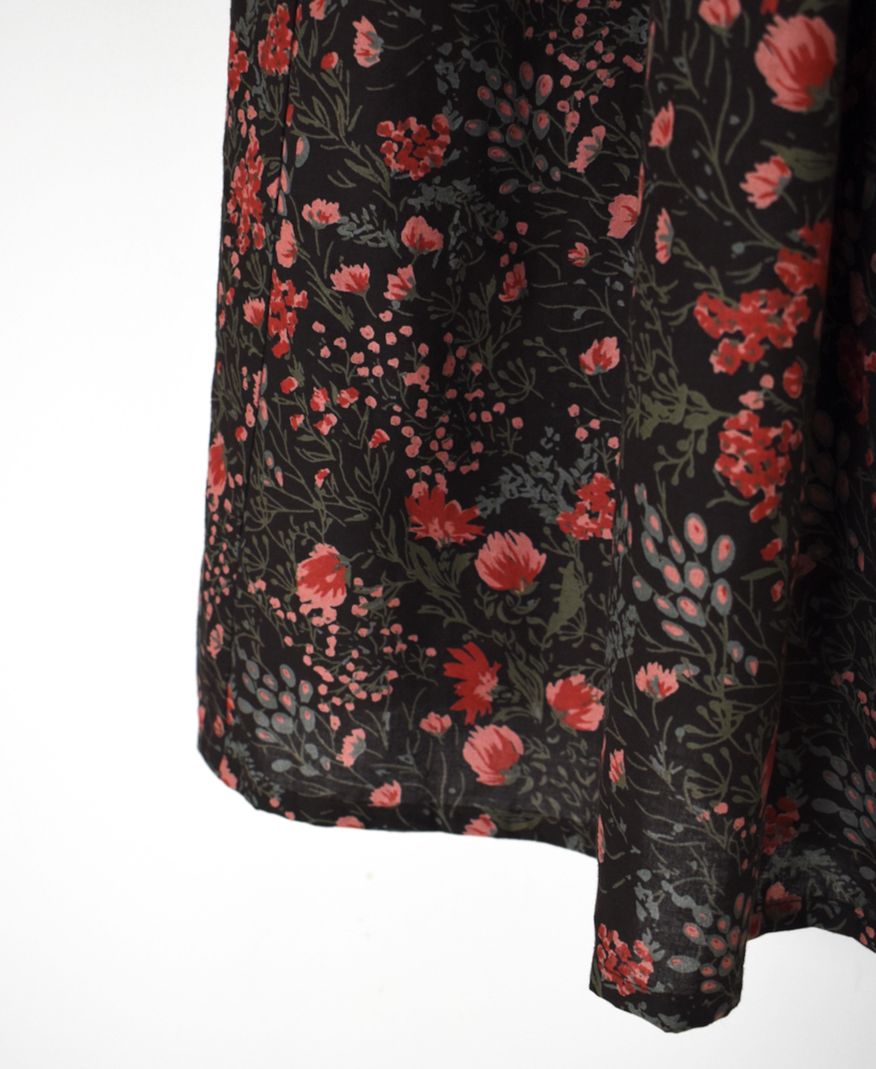 NSL25595(スカート) 60s CAMBRIC FLOWER PRINT GATHERED SKIRT