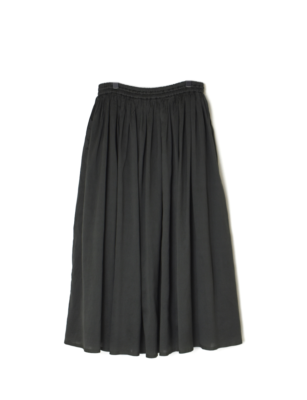 NMDS25545(スカート) PLAIN COTTON SILK RAJASTHAN TUCK GATHERED SKIRT WITH LINING