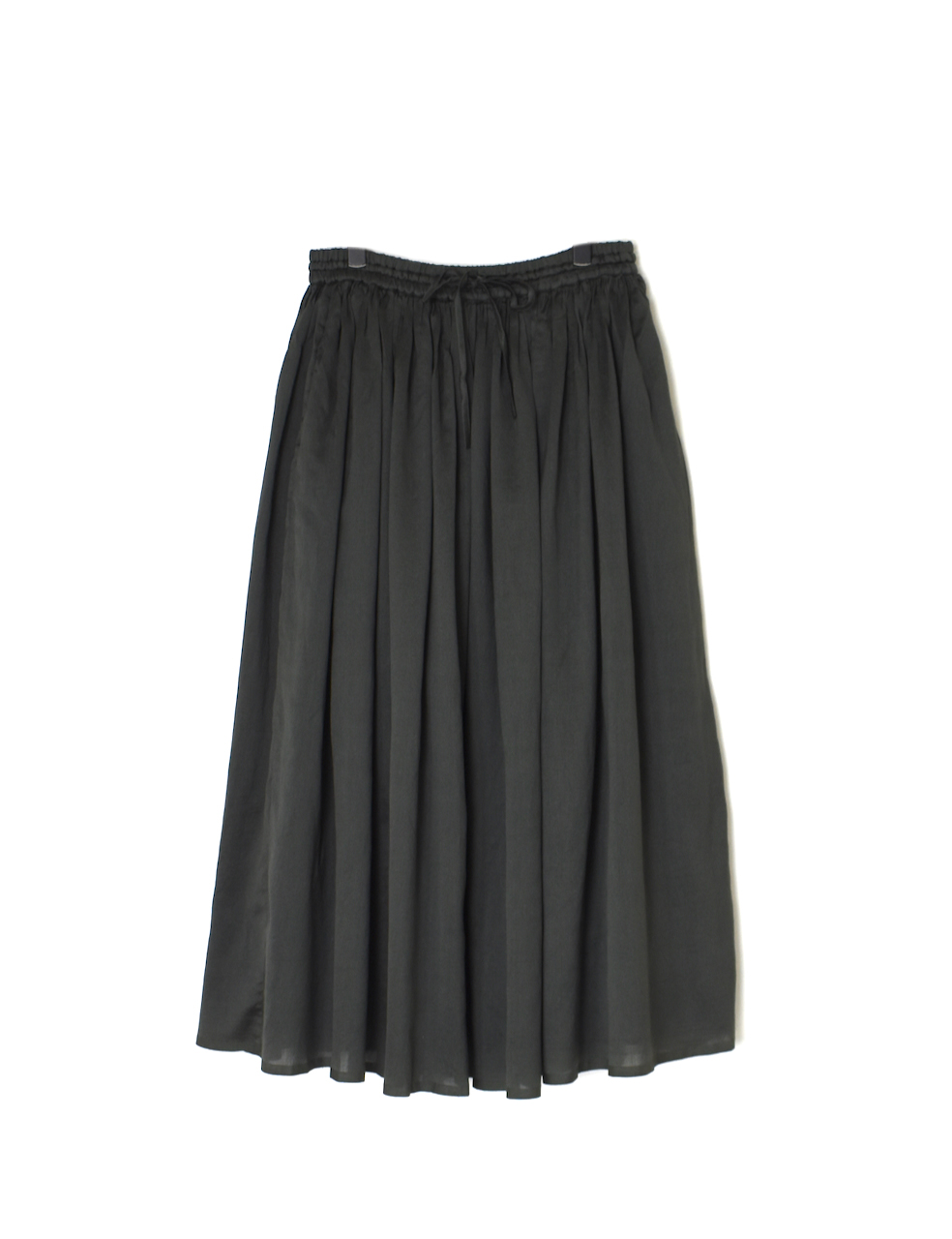 NMDS25545(スカート) PLAIN COTTON SILK RAJASTHAN TUCK GATHERED SKIRT WITH LINING
