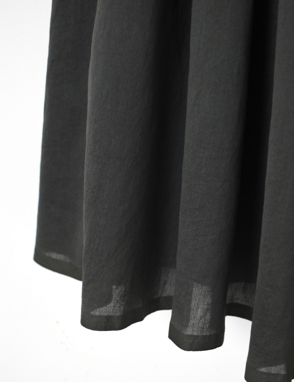 NMDS25545(スカート) PLAIN COTTON SILK RAJASTHAN TUCK GATHERED SKIRT WITH LINING