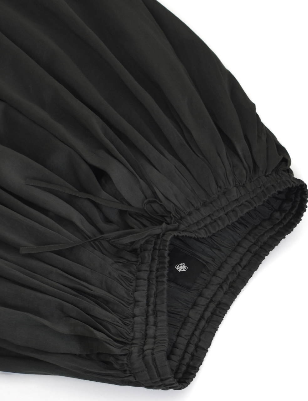 NMDS25545(スカート) PLAIN COTTON SILK RAJASTHAN TUCK GATHERED SKIRT WITH LINING