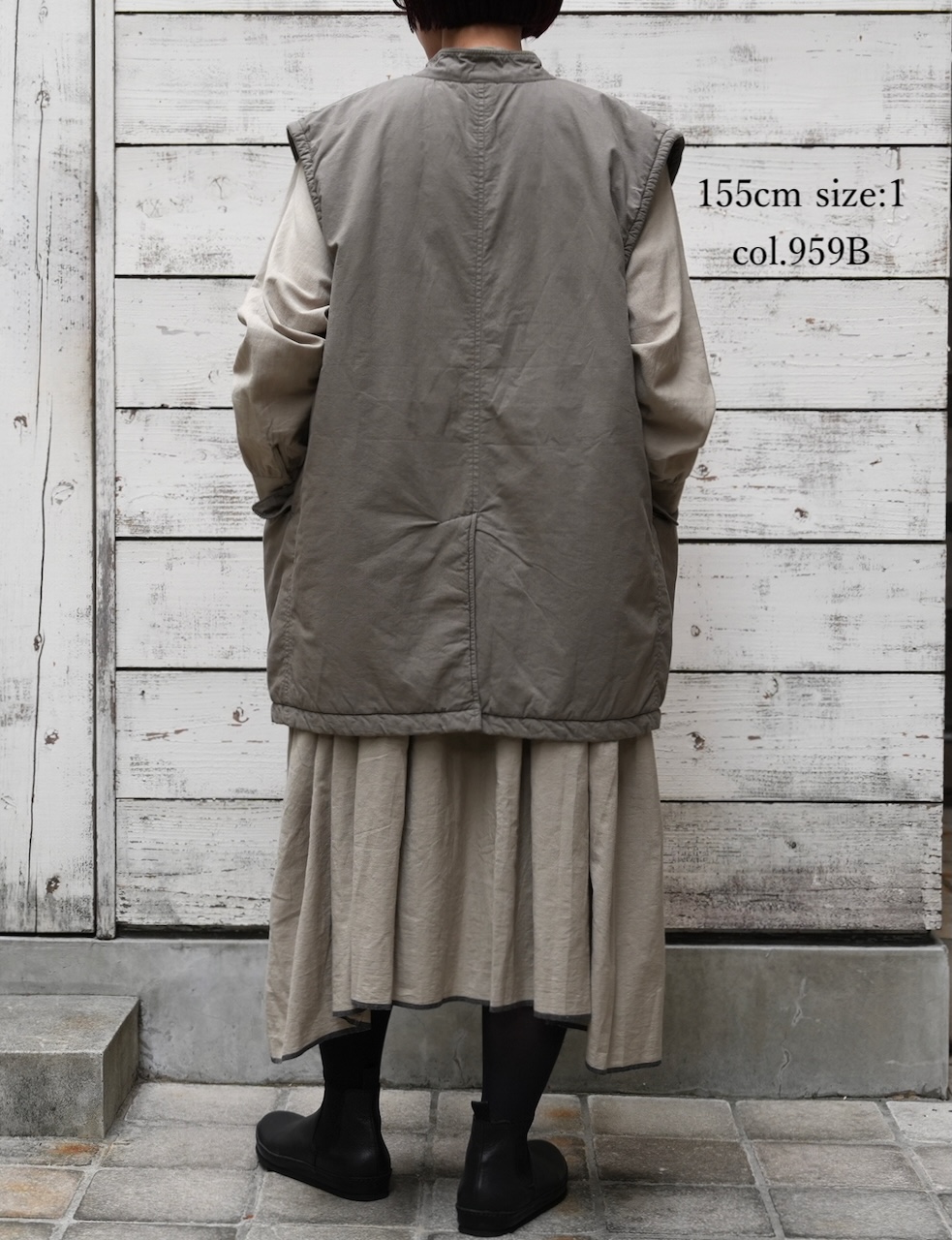 MDSH2553D(ベスト) PADDED 40s POPLIN FLANNEL LINING BANDED COLLAR VEST