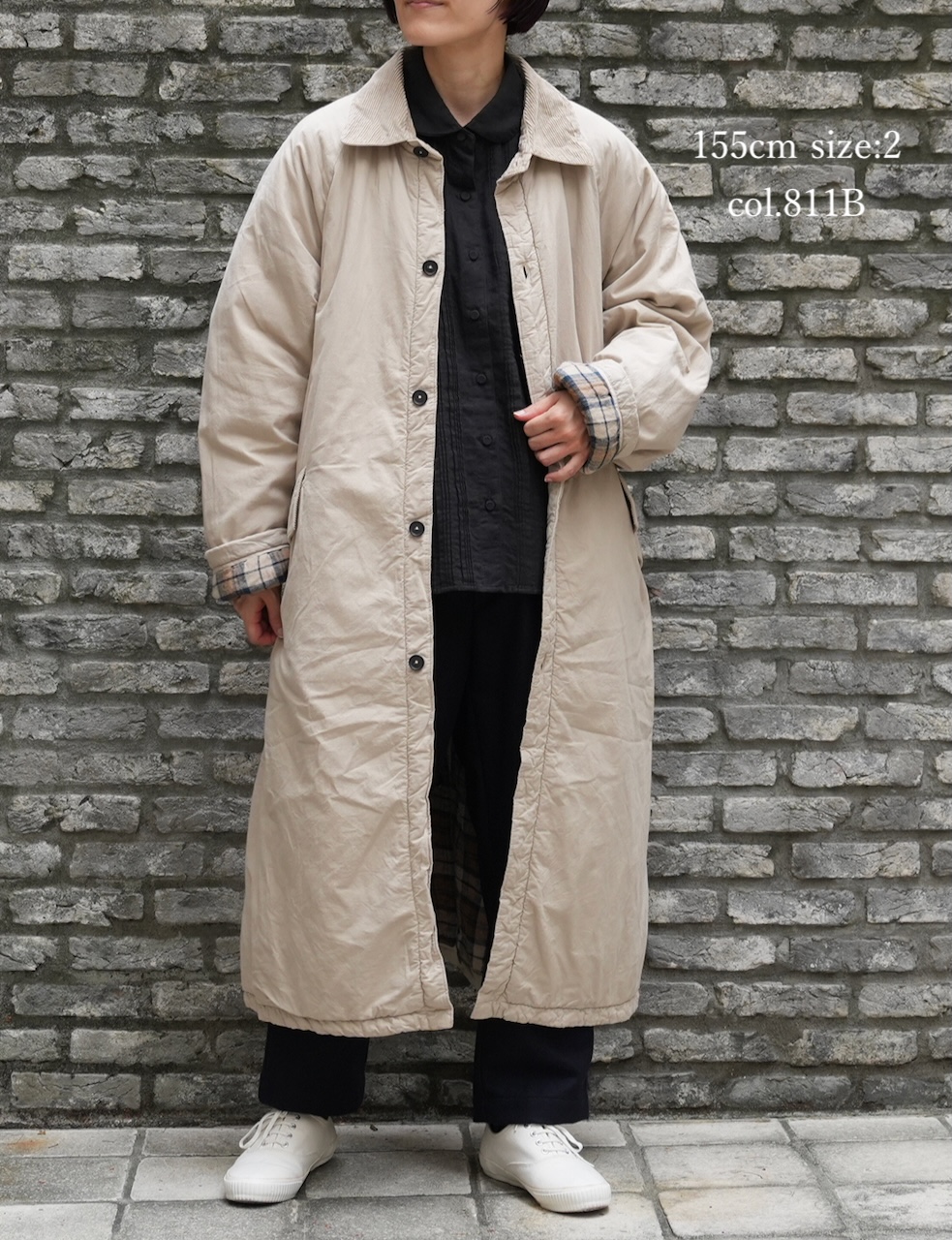 MDSH2552D(コート) PADDED 40s POPLIN FLANNEL LINING REGULAR COLLAR COAT