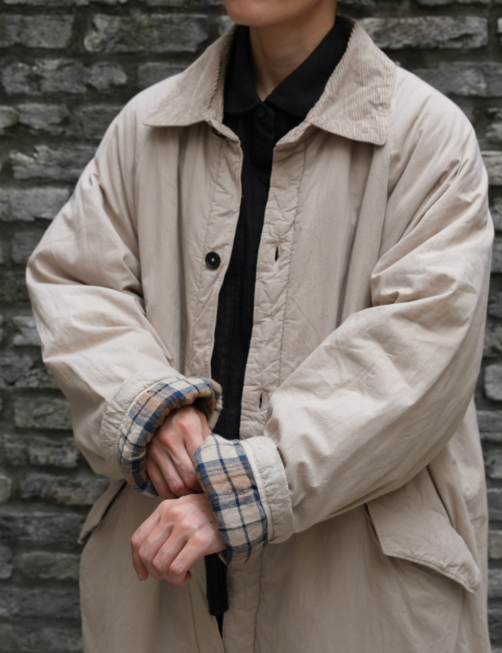 MDSH2552D(コート) PADDED 40s POPLIN FLANNEL LINING REGULAR COLLAR COAT