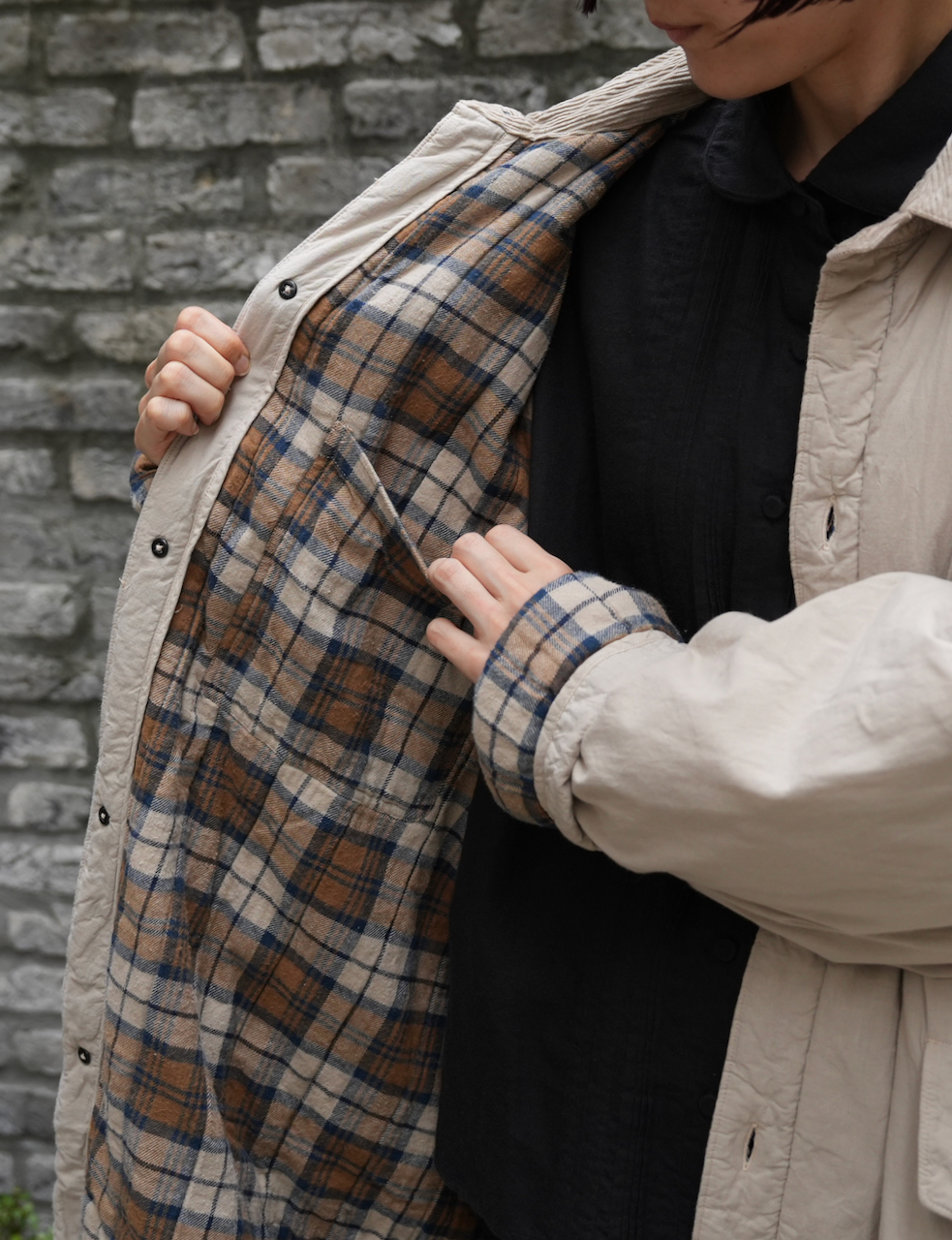 MDSH2552D(コート) PADDED 40s POPLIN FLANNEL LINING REGULAR COLLAR COAT