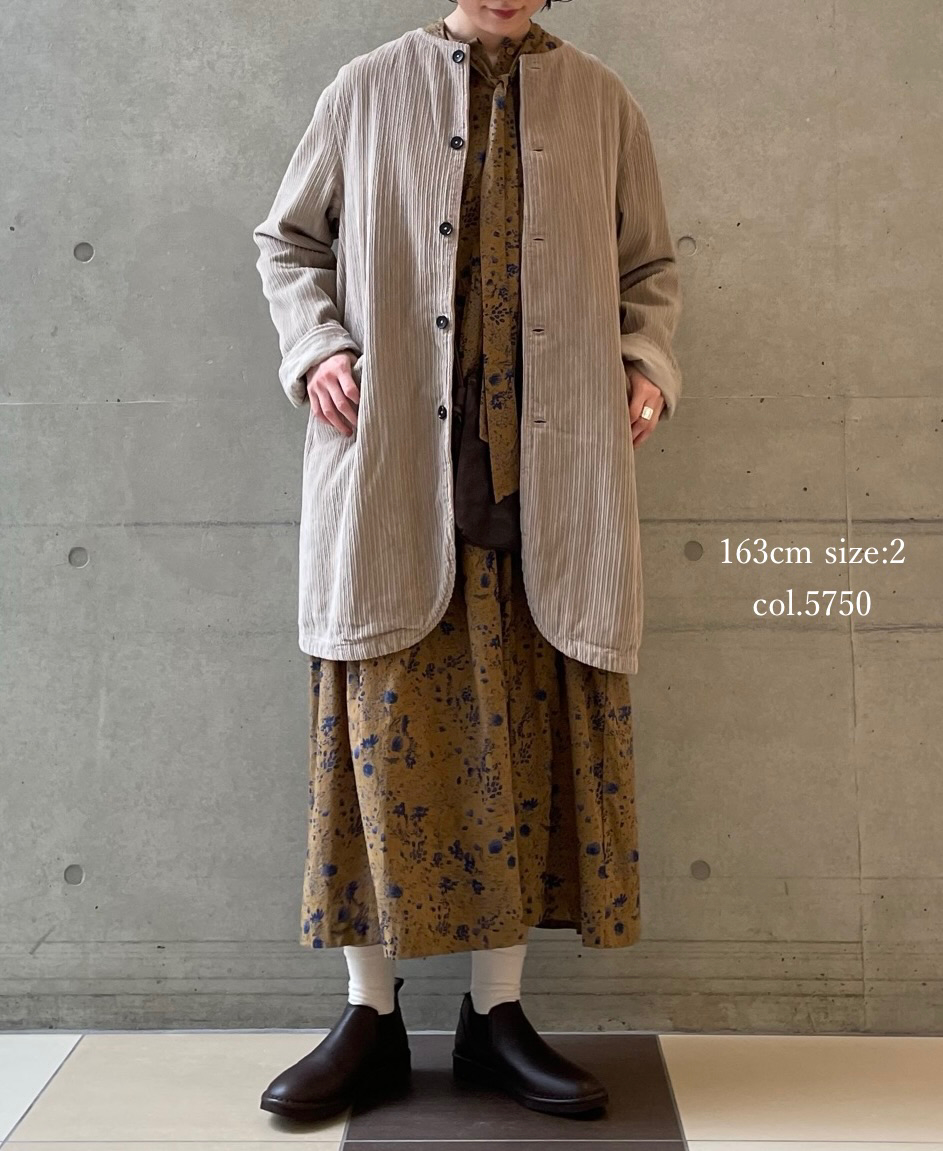 NSL25593(ワンピース) 60s CAMBRIC FLOWER PRINT TAI GATHER FLY FRONT PULLOVER DRESS