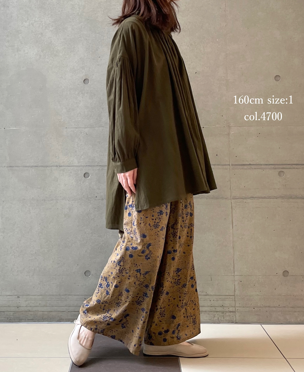 NSL25623(チュニック) 60s CAMBRIC PLAIN WITH LACE COLLAR GATHERED TUNIC SHIRT