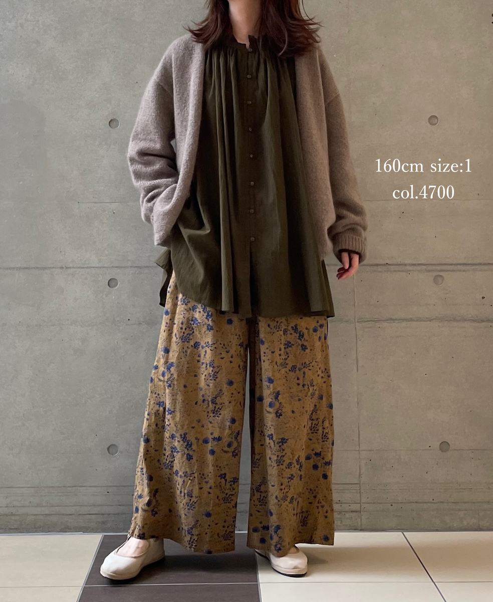 NSL25623(チュニック) 60s CAMBRIC PLAIN WITH LACE COLLAR GATHERED TUNIC SHIRT