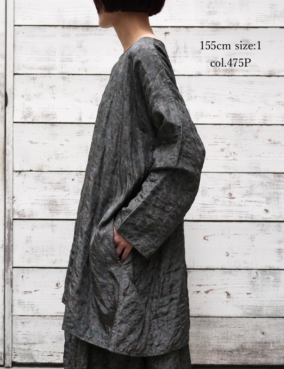 NMDS25573(チュニック) STITCHED BANGALORE SILK PAISLEY PRINT DROP SHOULDER TUNIC