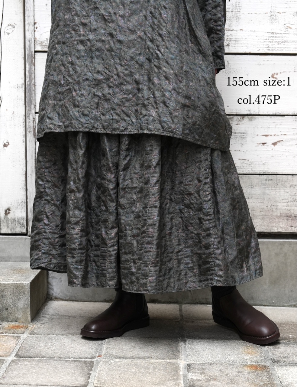 NMDS25574(スカート) STITCHED BANGALORE SILK PAISLEY PRINT RAJASTHAN TUCK GATHERED SKIRT WITH LINING