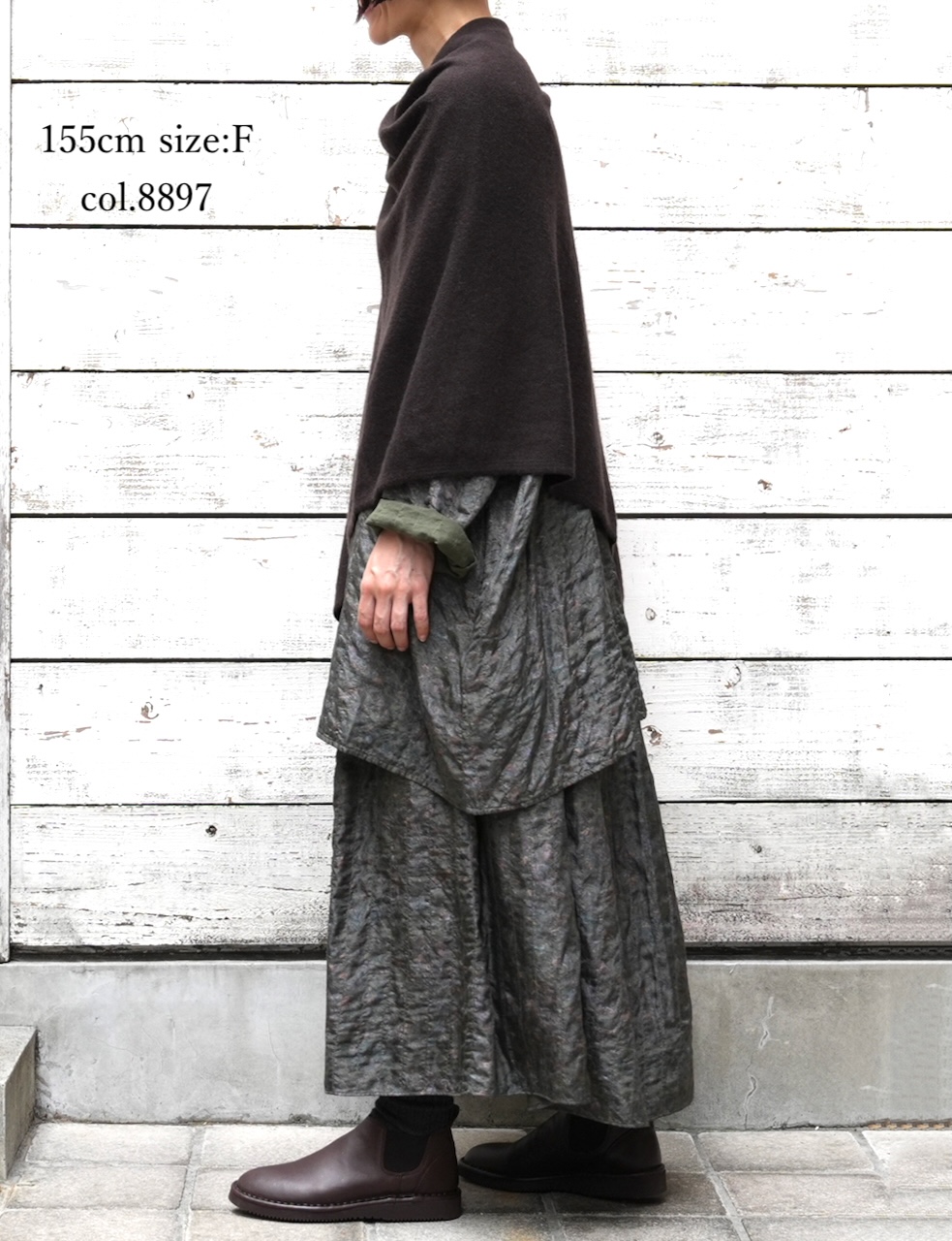 CNMDS1771P(ポンチョ) 12GG WOOL CASHMERE PLAIN PONCHO