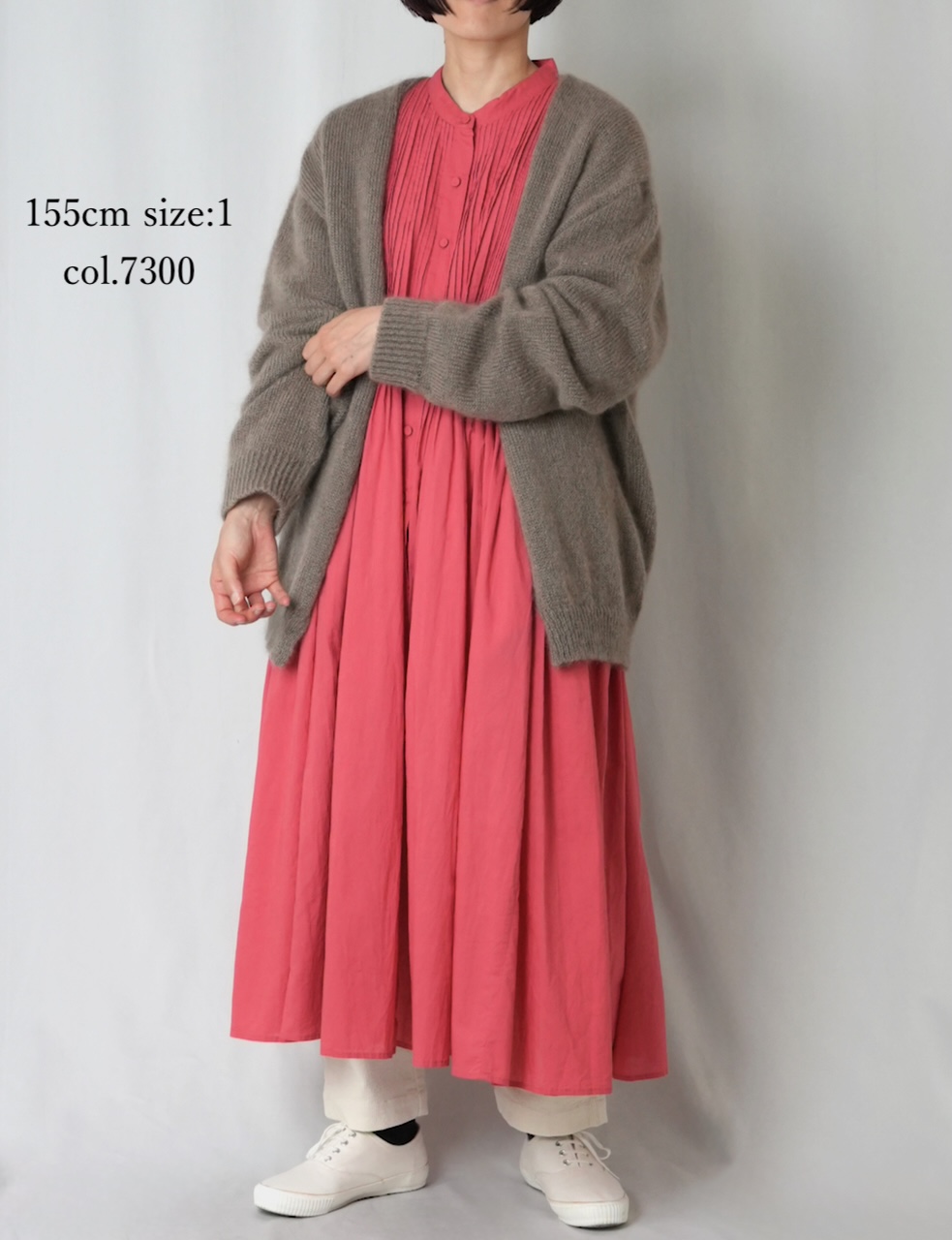 NMDS25523(ワンピース) 60s ORGANIC CAMBRIC PLAIN BANDED COLLAR DRESS WITH MINI PINTUCK
