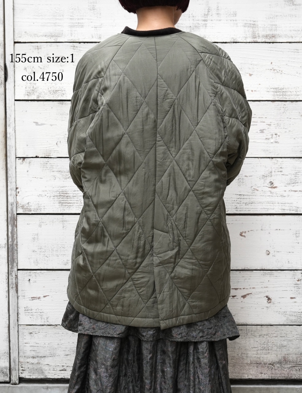 NMDS25582(コート) PADDED BANGALORE SILK PLAIN FRONT BUTTON SHORT COAT