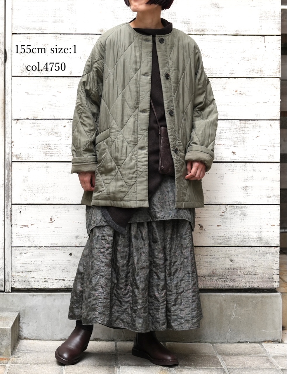 NMDS25582(コート) PADDED BANGALORE SILK PLAIN FRONT BUTTON SHORT COAT
