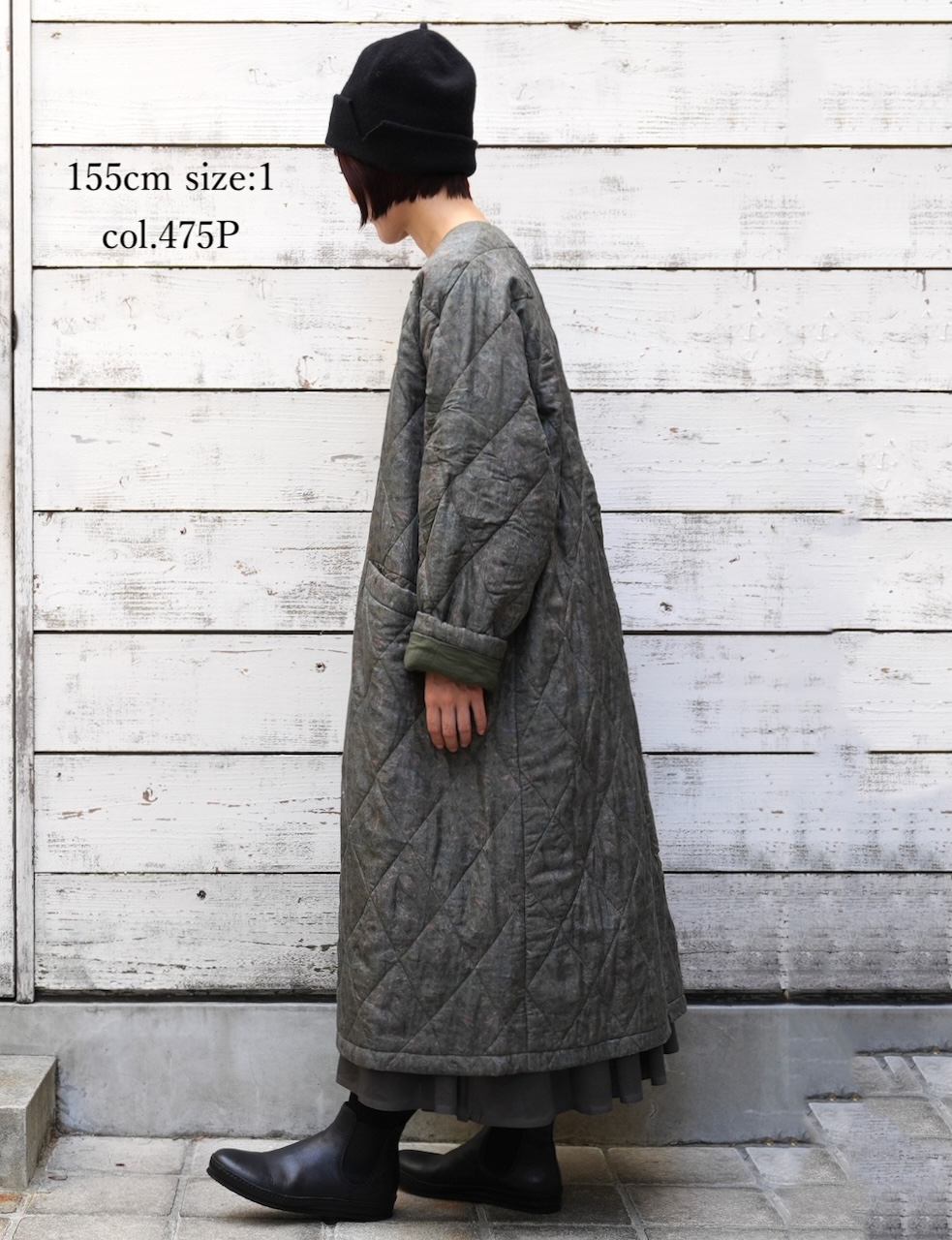 NMDS25571(コート) PADDED BANGALORE SILK PAISLEY PRINT C-NECK FRONT BUTTON COAT