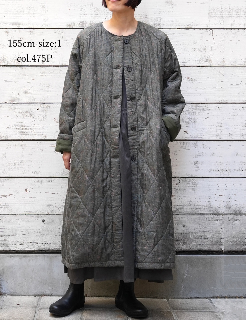 NMDS25571(コート) PADDED BANGALORE SILK PAISLEY PRINT C-NECK FRONT BUTTON COAT