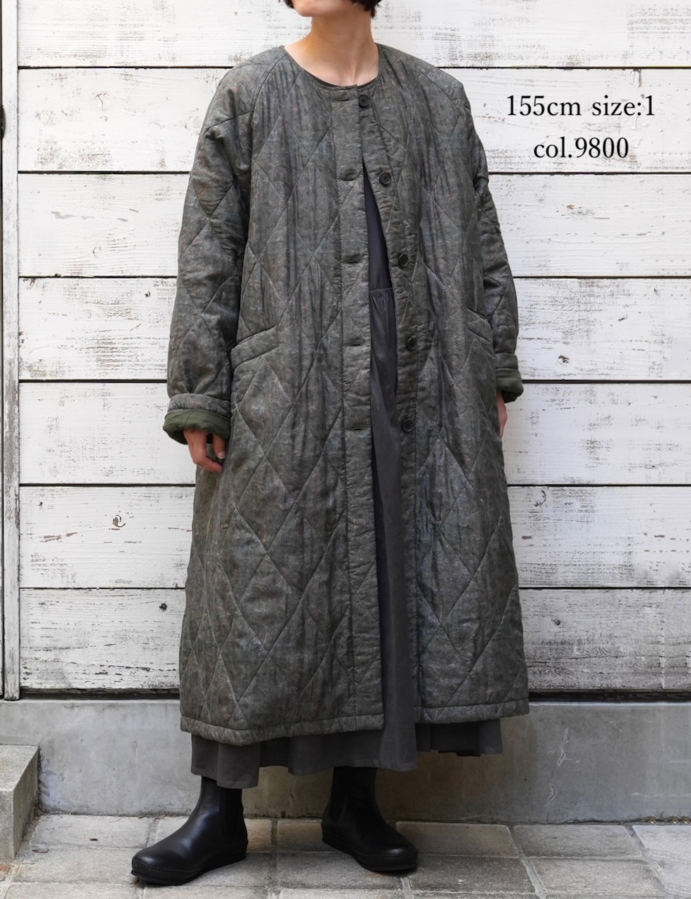 NMDS25544(ワンピース)  PLAIN COTTON SILK RAJASTHAN TUCK GATHERED DRESS
