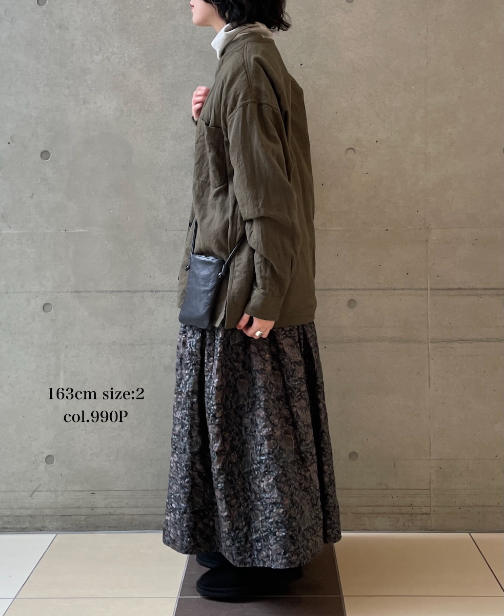 NMDS25574(スカート) STITCHED BANGALORE SILK PAISLEY PRINT RAJASTHAN TUCK GATHERED SKIRT WITH LINING
