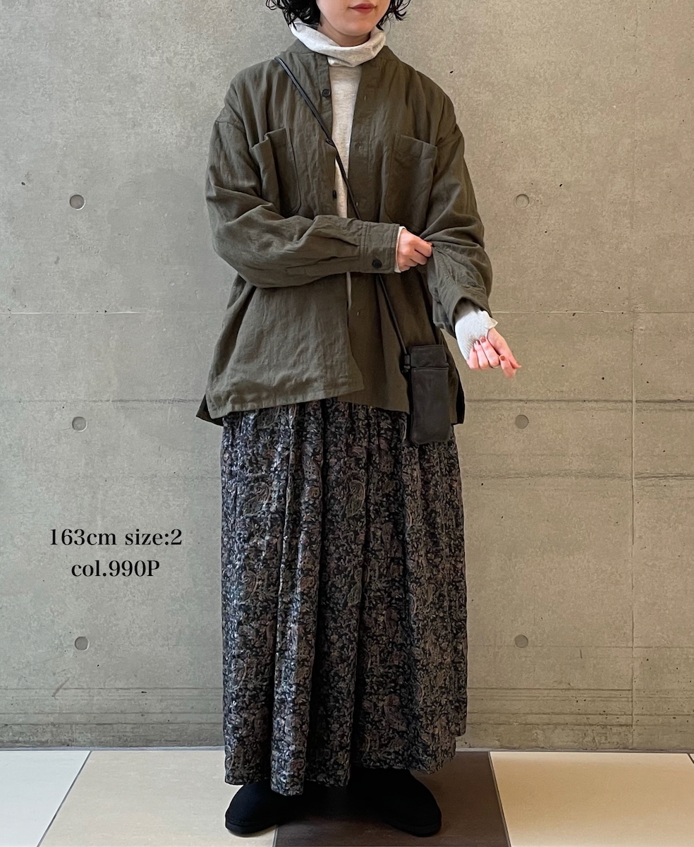 NMDS25574(スカート) STITCHED BANGALORE SILK PAISLEY PRINT RAJASTHAN TUCK GATHERED SKIRT WITH LINING