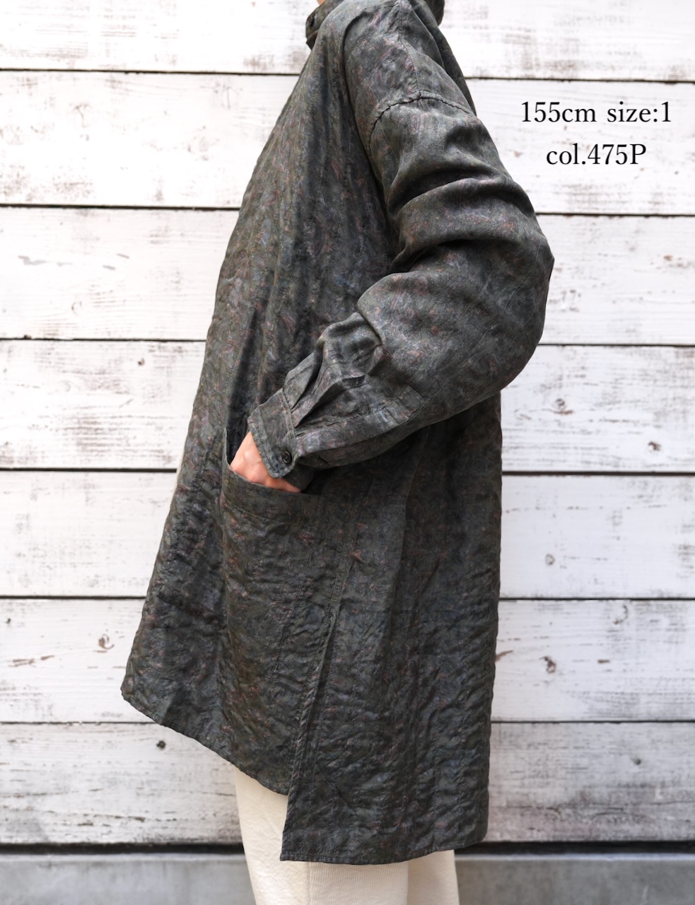 NMDS25575(シャツ) STITCHED BANGALORE SILK PAISLEY PRINT BANDED COLLAR SHIRT