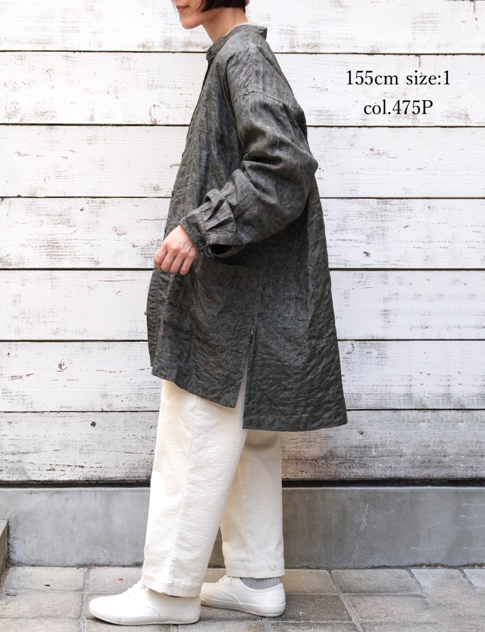 NMDS25575(シャツ) STITCHED BANGALORE SILK PAISLEY PRINT BANDED COLLAR SHIRT