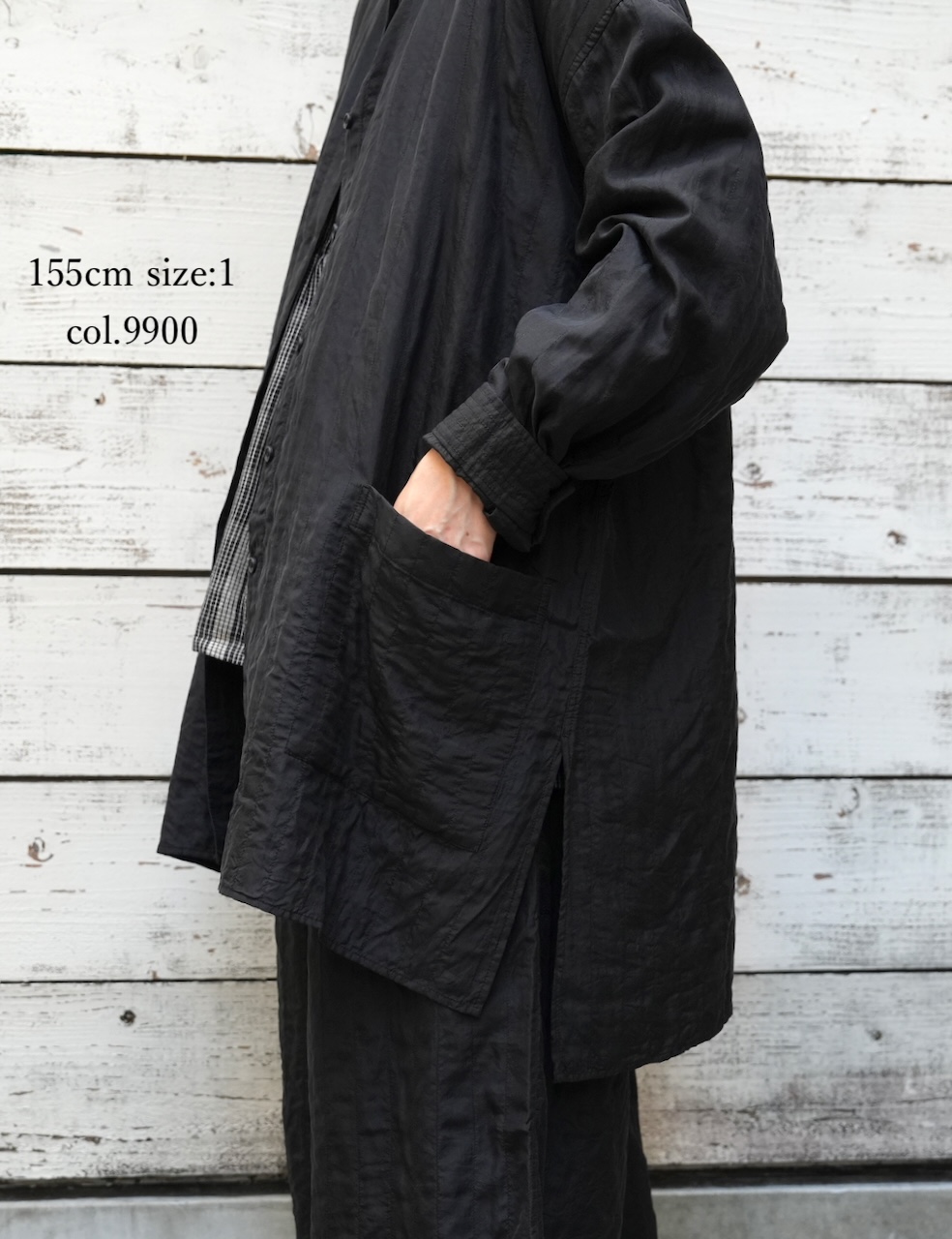 NMDS25583(シャツ) STITCHED BANGALORE SILK PLAIN BANDED COLLAR SHIRT