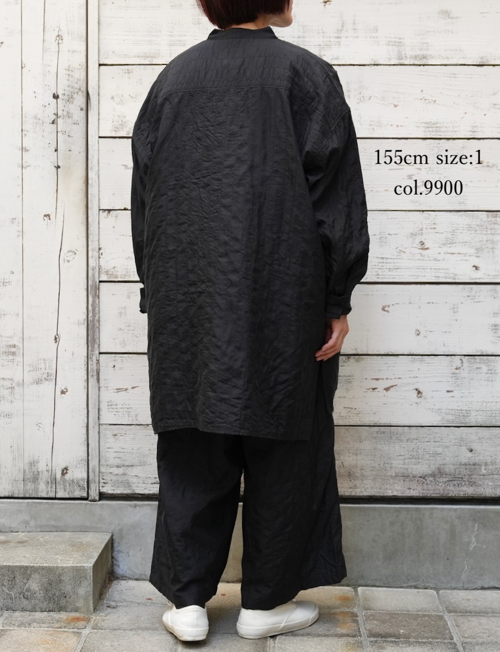 NMDS25583(シャツ) STITCHED BANGALORE SILK PLAIN BANDED COLLAR SHIRT
