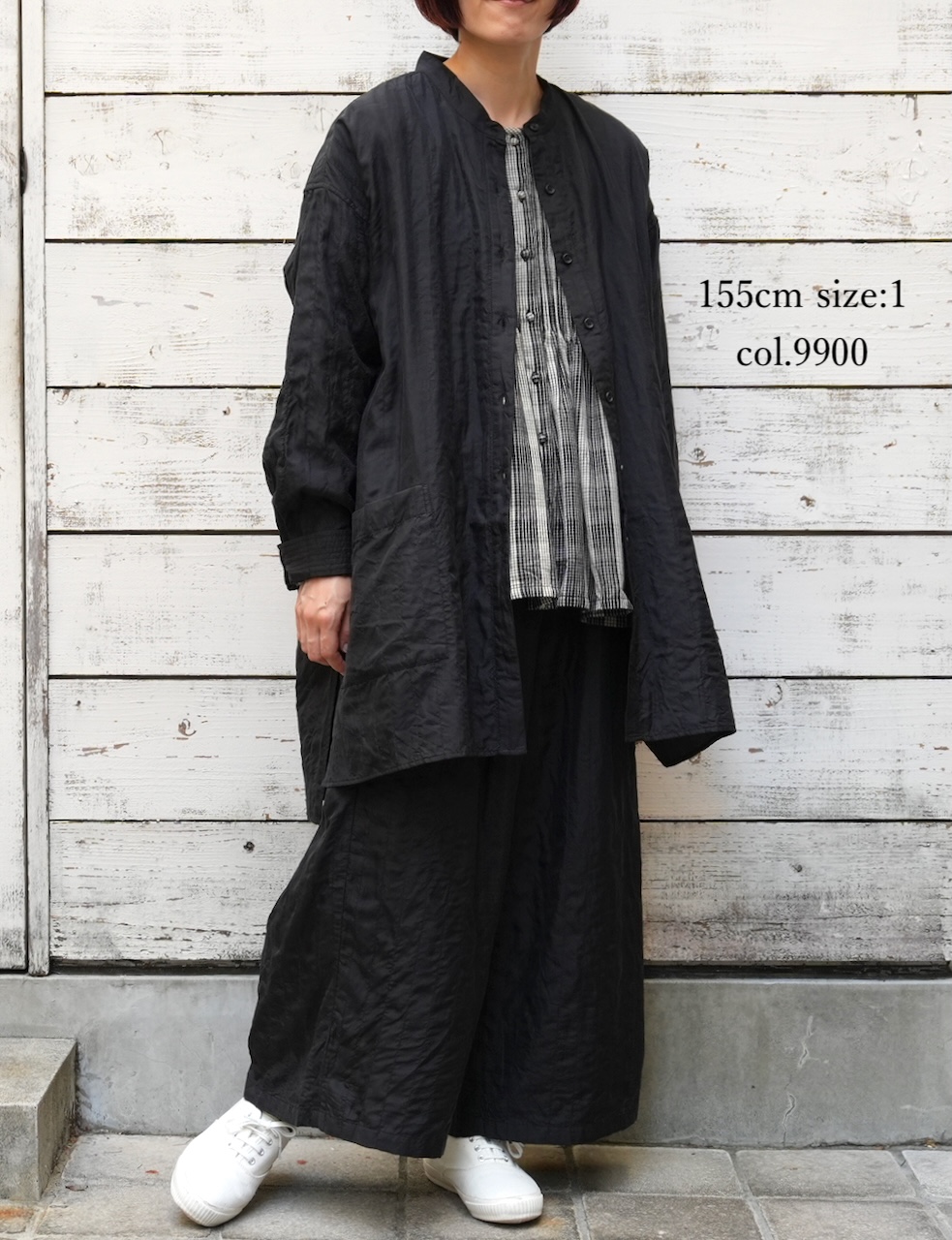 NMDS25583(シャツ) STITCHED BANGALORE SILK PLAIN BANDED COLLAR SHIRT