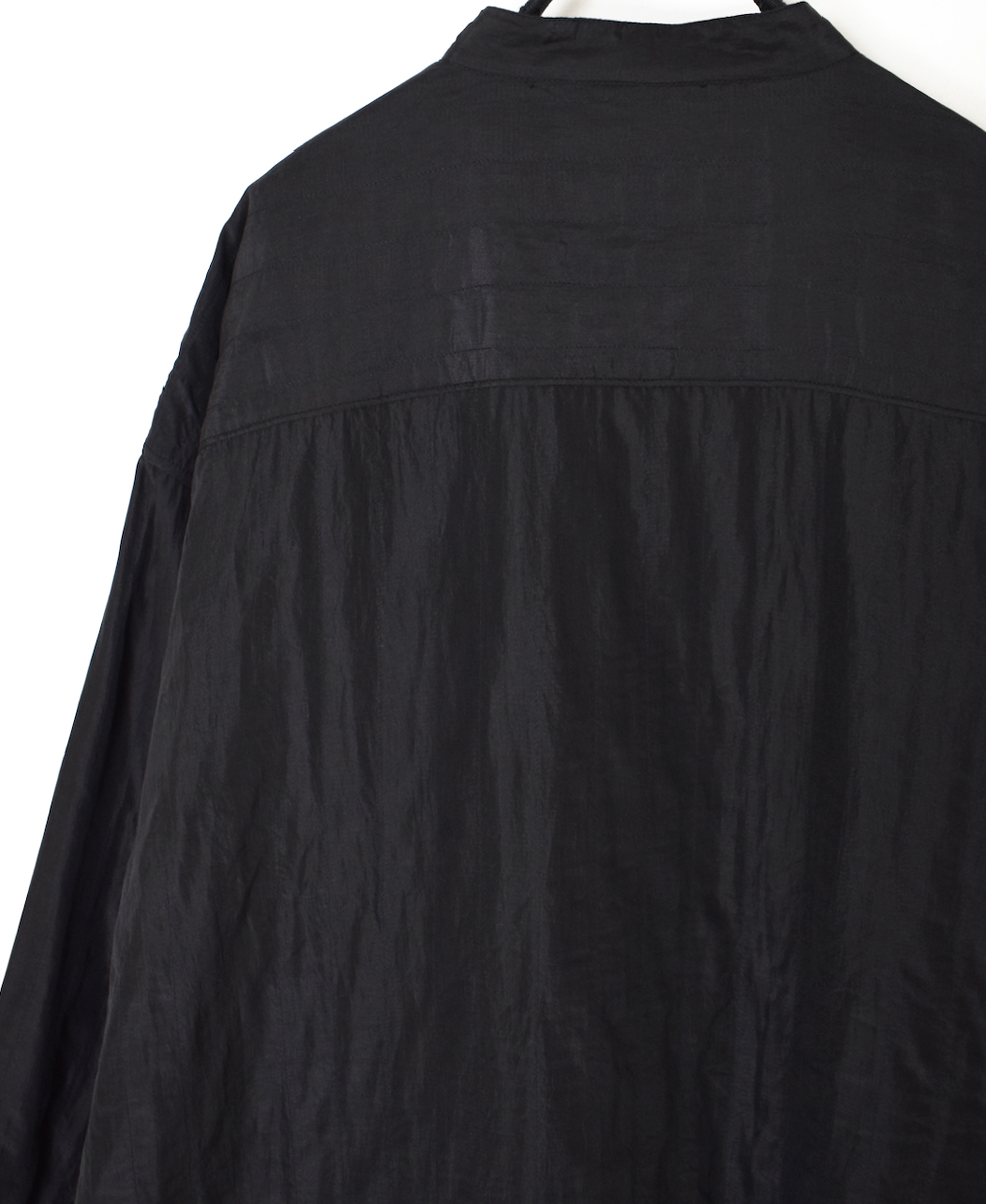NMDS25583(シャツ) STITCHED BANGALORE SILK PLAIN BANDED COLLAR SHIRT