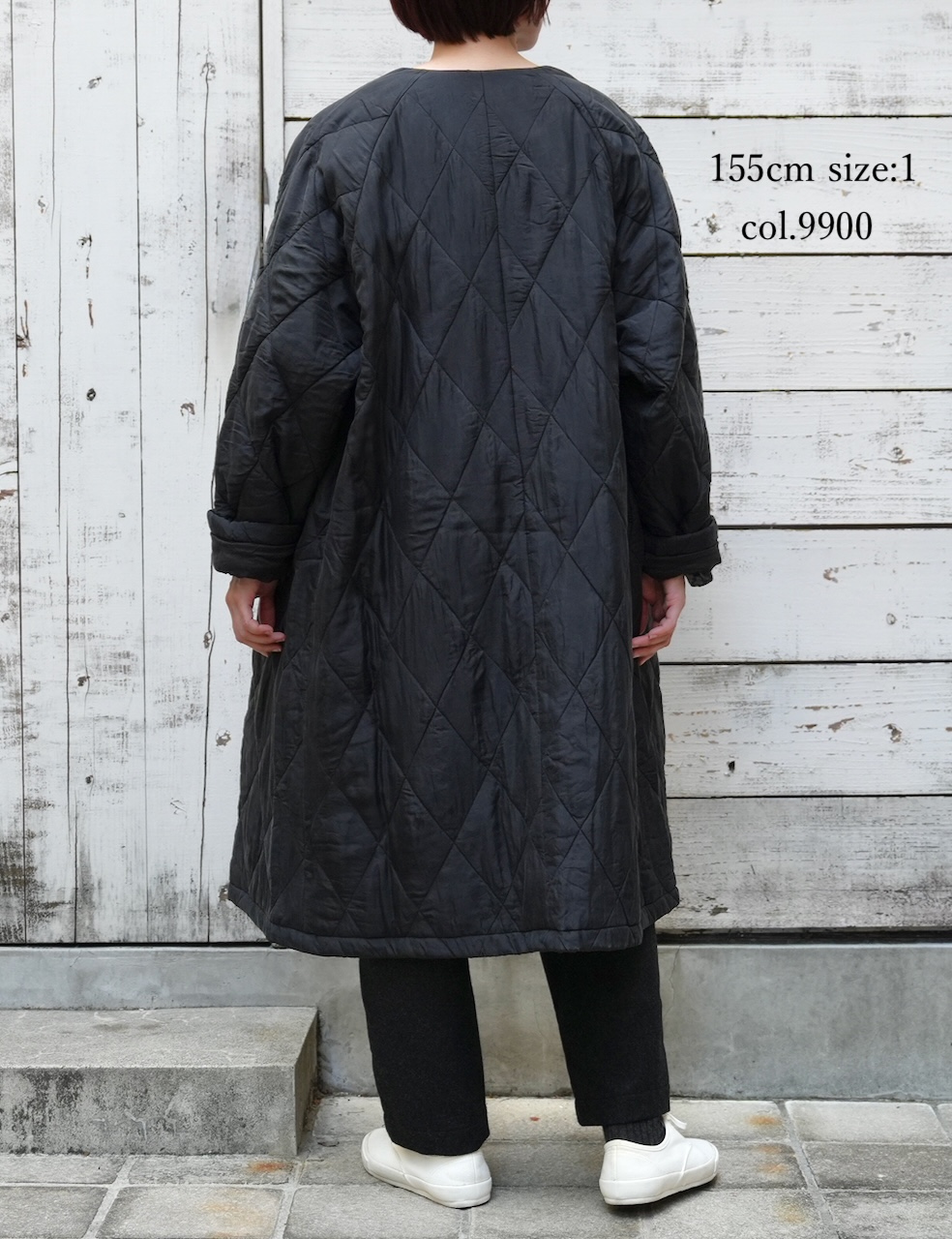 NMDS25581(コート) PADDED BANGALORE SILK PLAIN NO COLLAR DOUBLE COAT