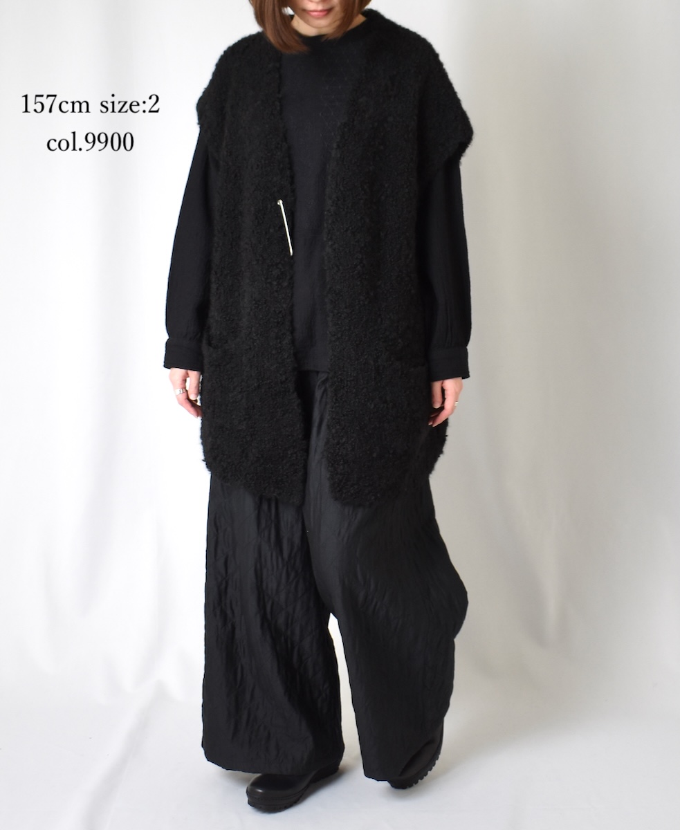 NMDS23523 (パンツ) QUILTED HANDWOVEN COTTON SILK PLAIN EASY PANTS