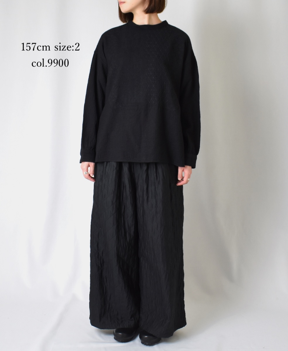 NMDS23523 (パンツ) QUILTED HANDWOVEN COTTON SILK PLAIN EASY PANTS