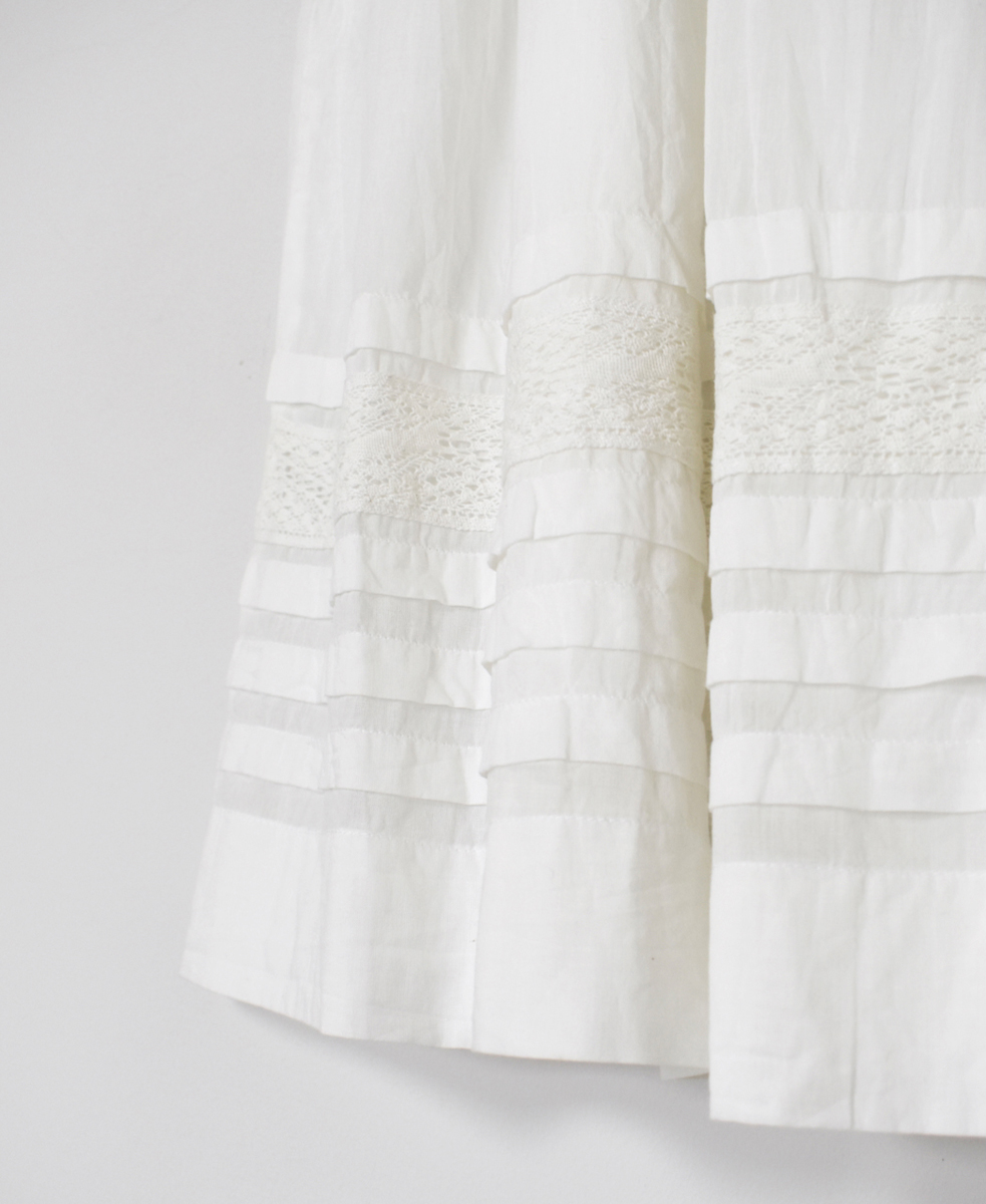 NSL25624(スカート) 60s CAMBRIC PLAIN WITH LACE GATHERED SKIRT