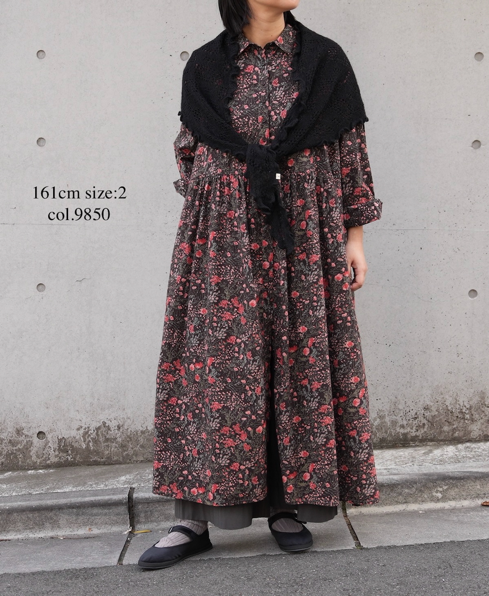 NSL25594(ワンピース) 60s CAMBRIC FLOWER PRINT REGULAR COLLAR DRESS