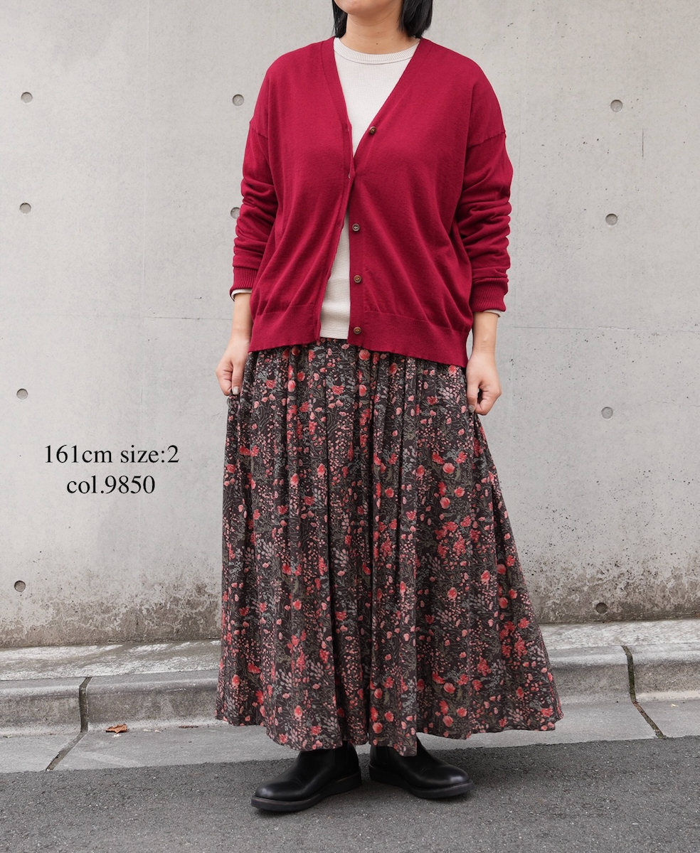 NSL25595(スカート) 60s CAMBRIC FLOWER PRINT GATHERED SKIRT