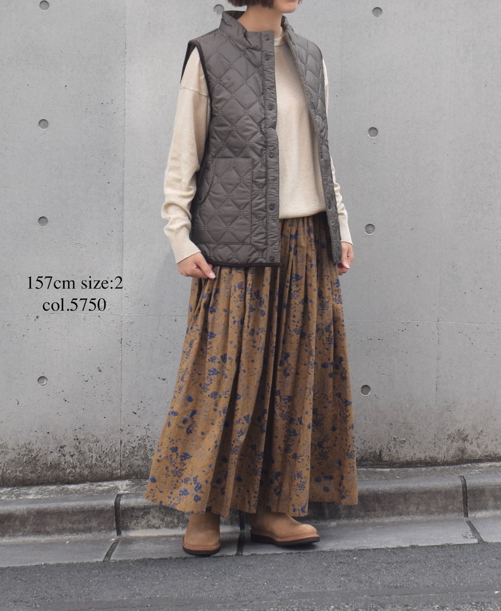 NSL25595(スカート) 60s CAMBRIC FLOWER PRINT GATHERED SKIRT