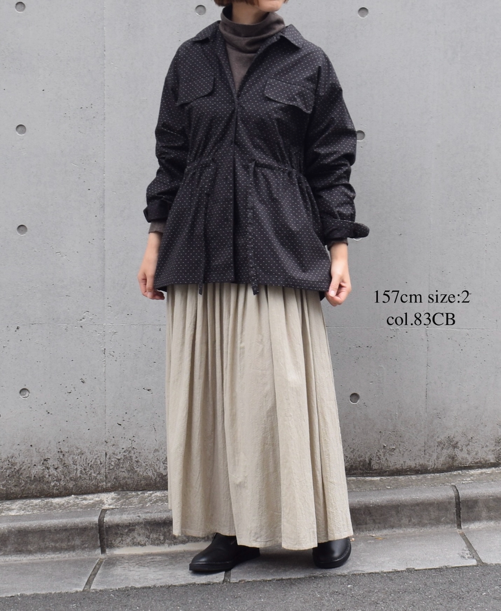 NSL25615(スカート) COTTON DOBIE DOT PATCHWORK GATHERED SKIRT