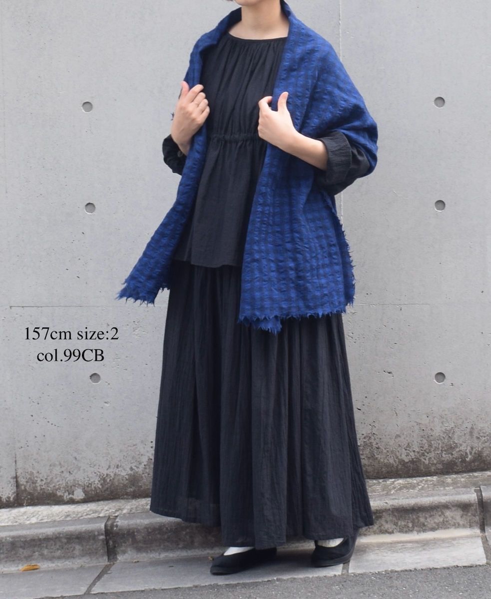 NSL25615(スカート) COTTON DOBIE DOT PATCHWORK GATHERED SKIRT