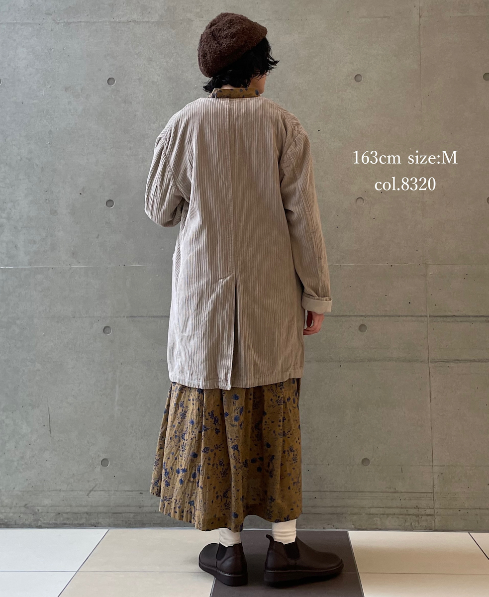 NVL2563D(コート)WIDE&NARROW WALE CORDUROY(OVERDYE) 60'S ORGANIC CAMBRIC CENTER VENT NO COLLAR COAT