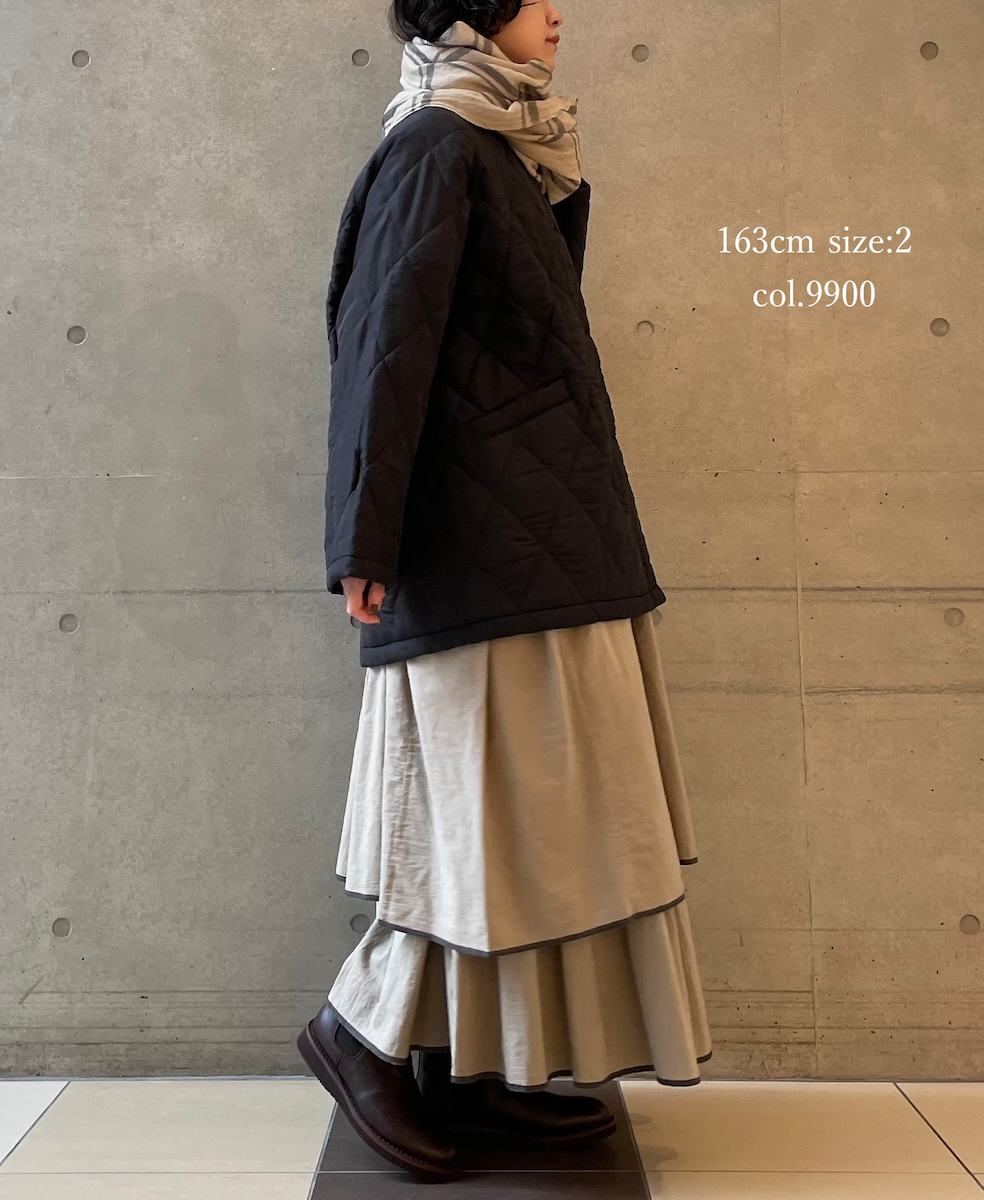 NMDS25582(コート) PADDED BANGALORE SILK PLAIN FRONT BUTTON SHORT COAT