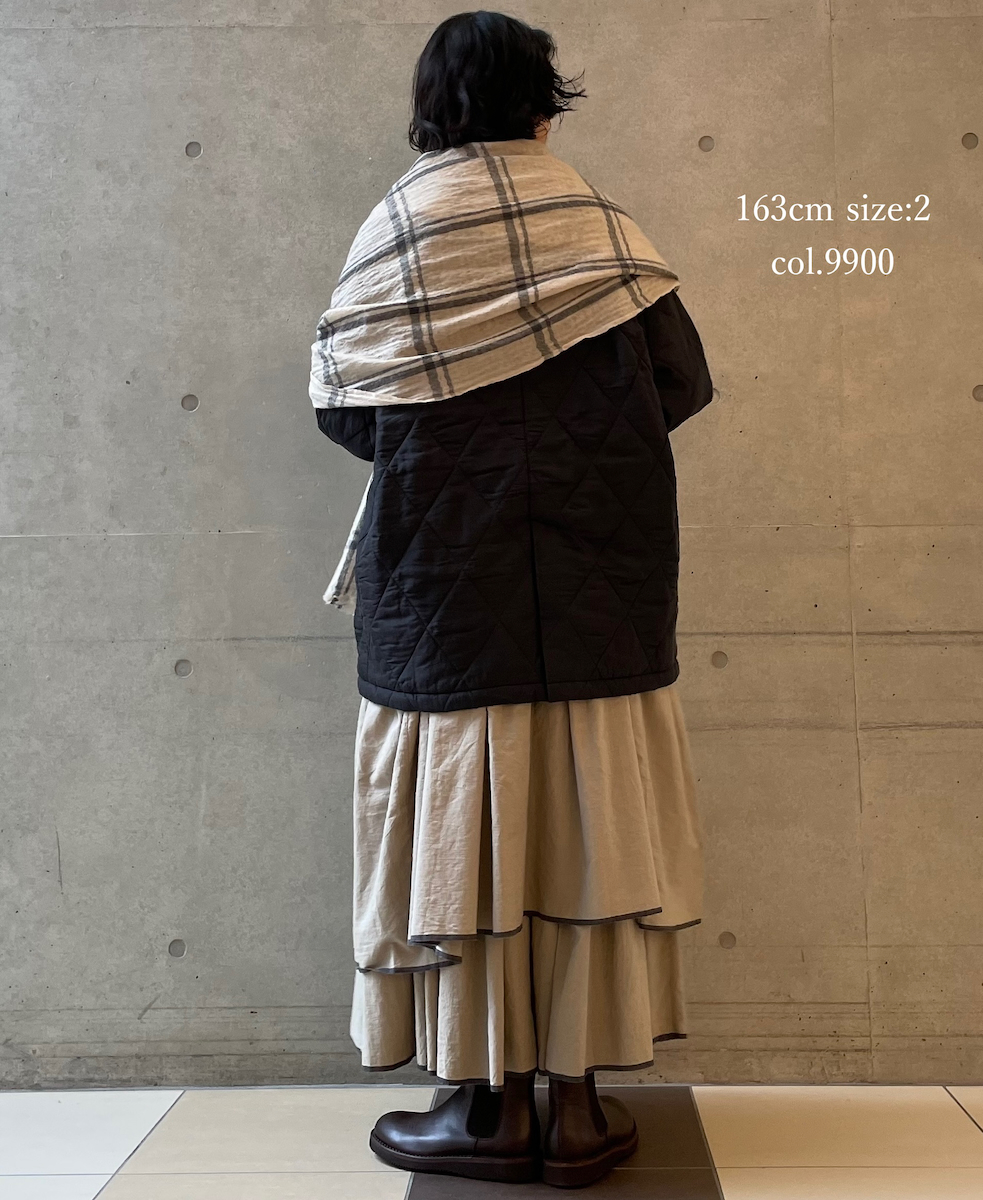 NMDS25582(コート) PADDED BANGALORE SILK PLAIN FRONT BUTTON SHORT COAT