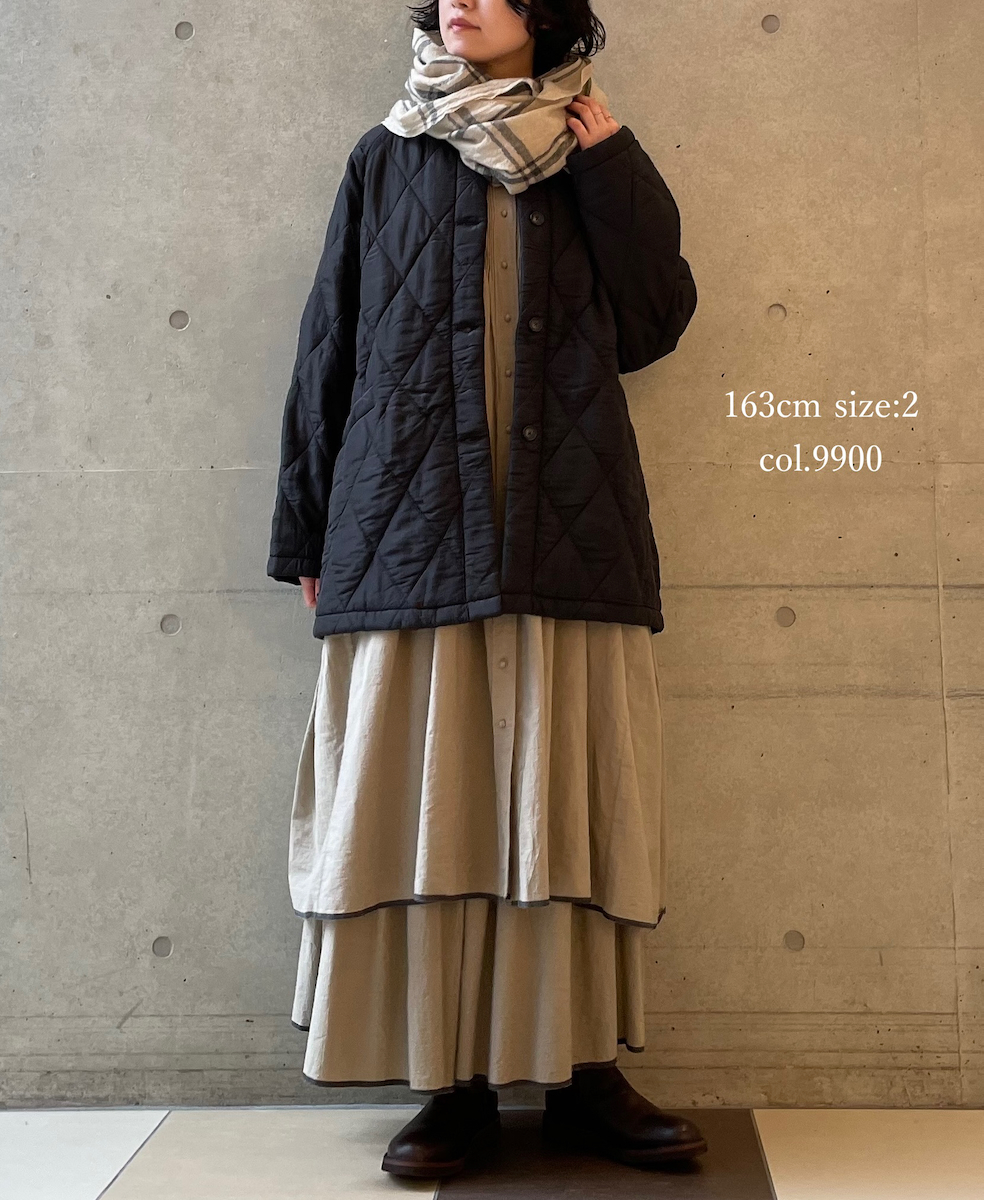NMDS25582(コート) PADDED BANGALORE SILK PLAIN FRONT BUTTON SHORT COAT