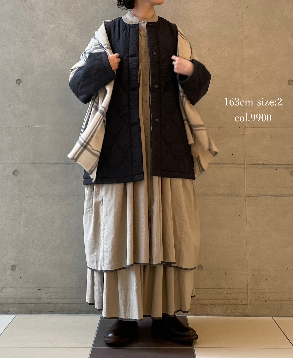 NMDS25582(コート) PADDED BANGALORE SILK PLAIN FRONT BUTTON SHORT COAT