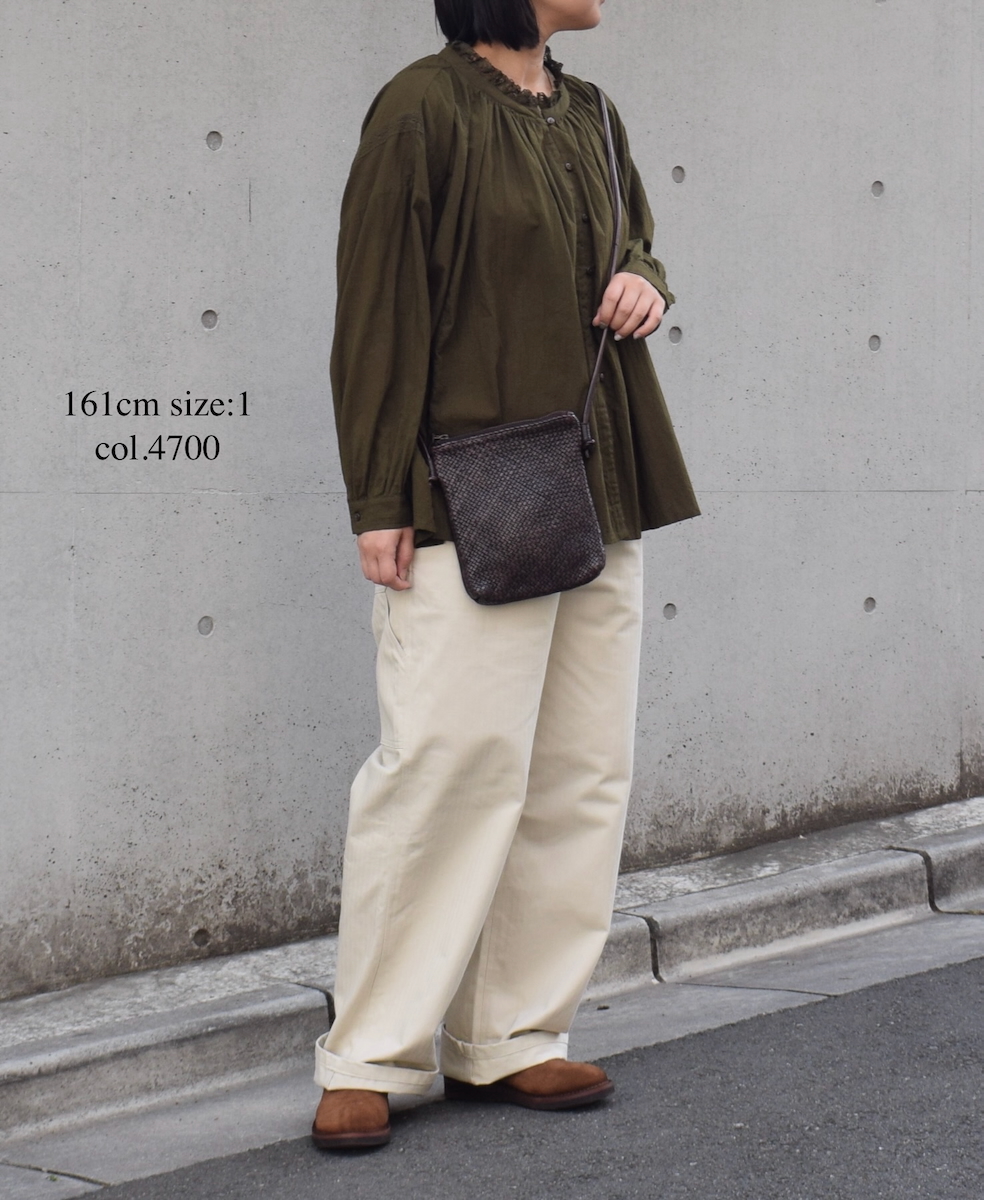 NSL25621(スモック) 60s CAMBRIC PLAIN WITH LACE GATHERED PATCHWORK SMOCK