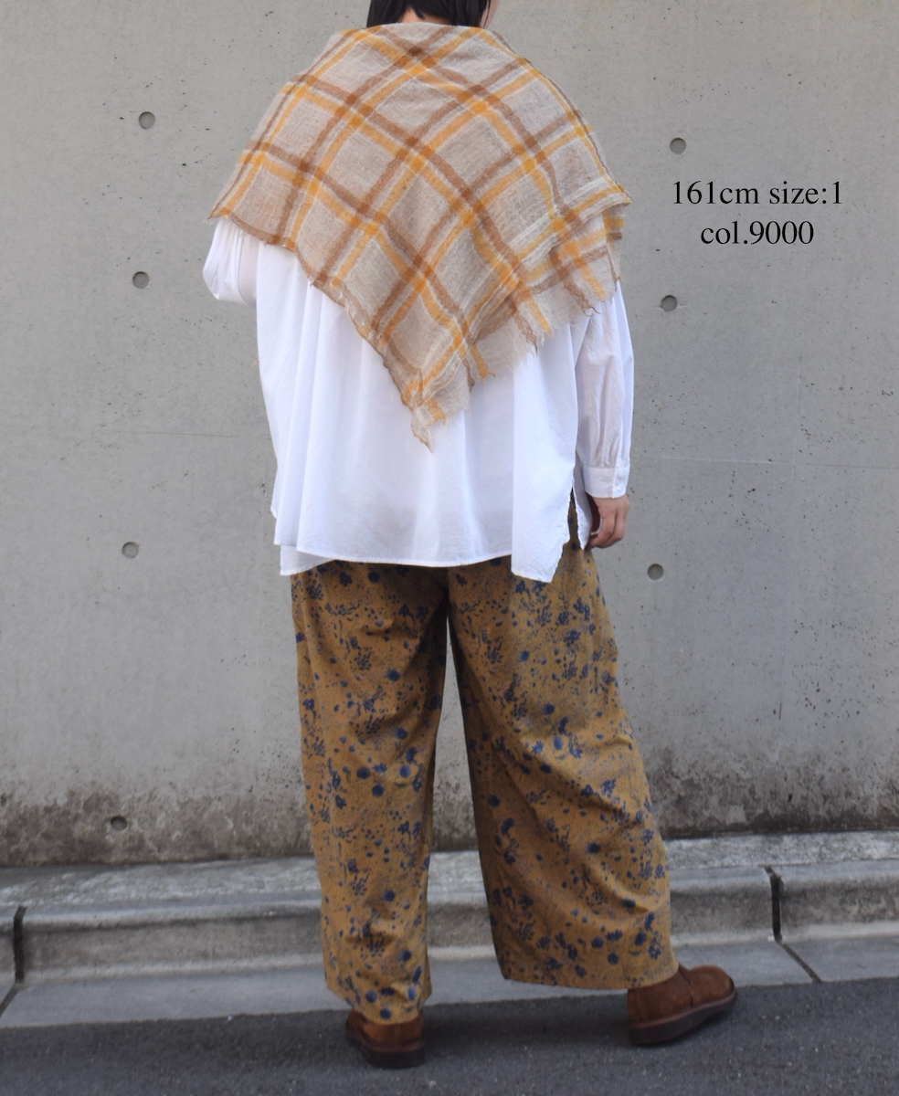 NSL25622(シャツ) 60s CAMBRIC PLAIN WITH LACE STRING COLLAR GATHERED SHIRT