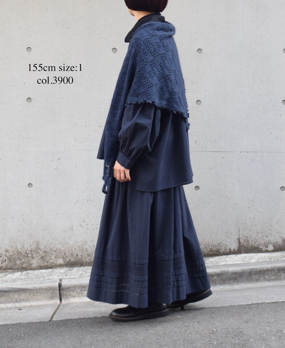 NSL25622(シャツ) 60s CAMBRIC PLAIN WITH LACE STRING COLLAR GATHERED SHIRT